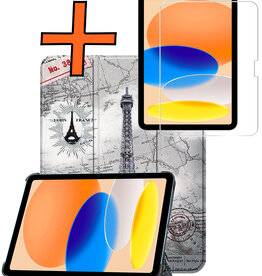 Nomfy Nomfy iPad 11 2025 Hoesje Met Screenprotector - Eiffeltoren