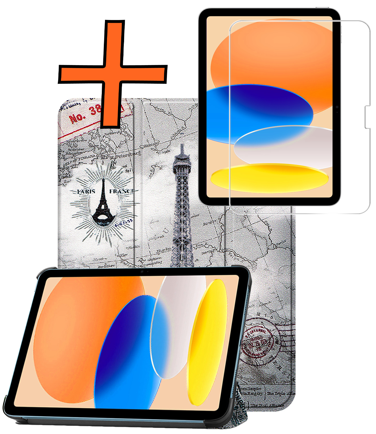 Nomfy Nomfy iPad 11 2025 Hoesje Met Screenprotector - Eiffeltoren