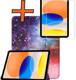 Nomfy Nomfy iPad 11 2025 Hoesje Met Screenprotector - Galaxy