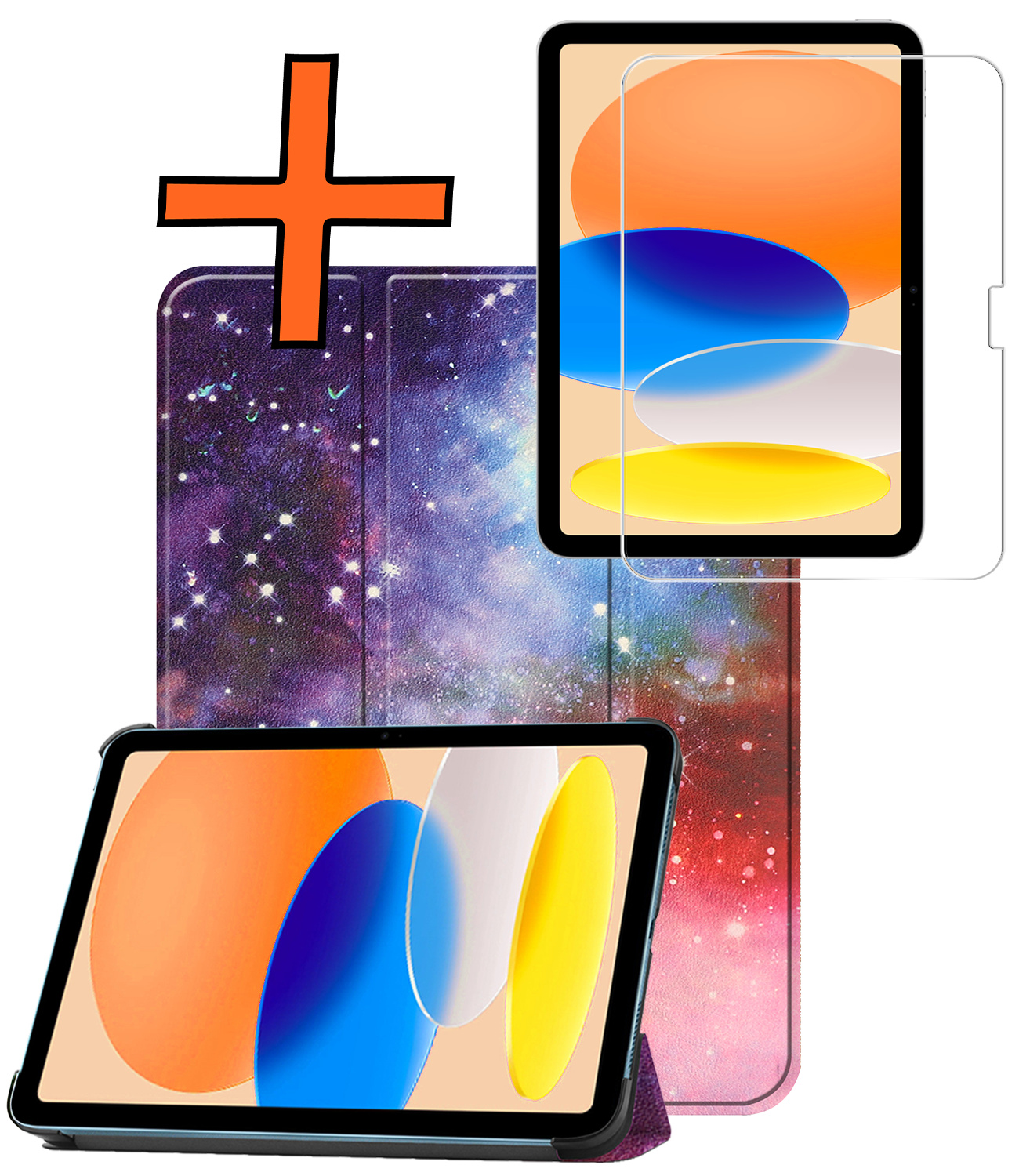 Nomfy Nomfy iPad 11 2025 Hoesje Met Screenprotector - Galaxy