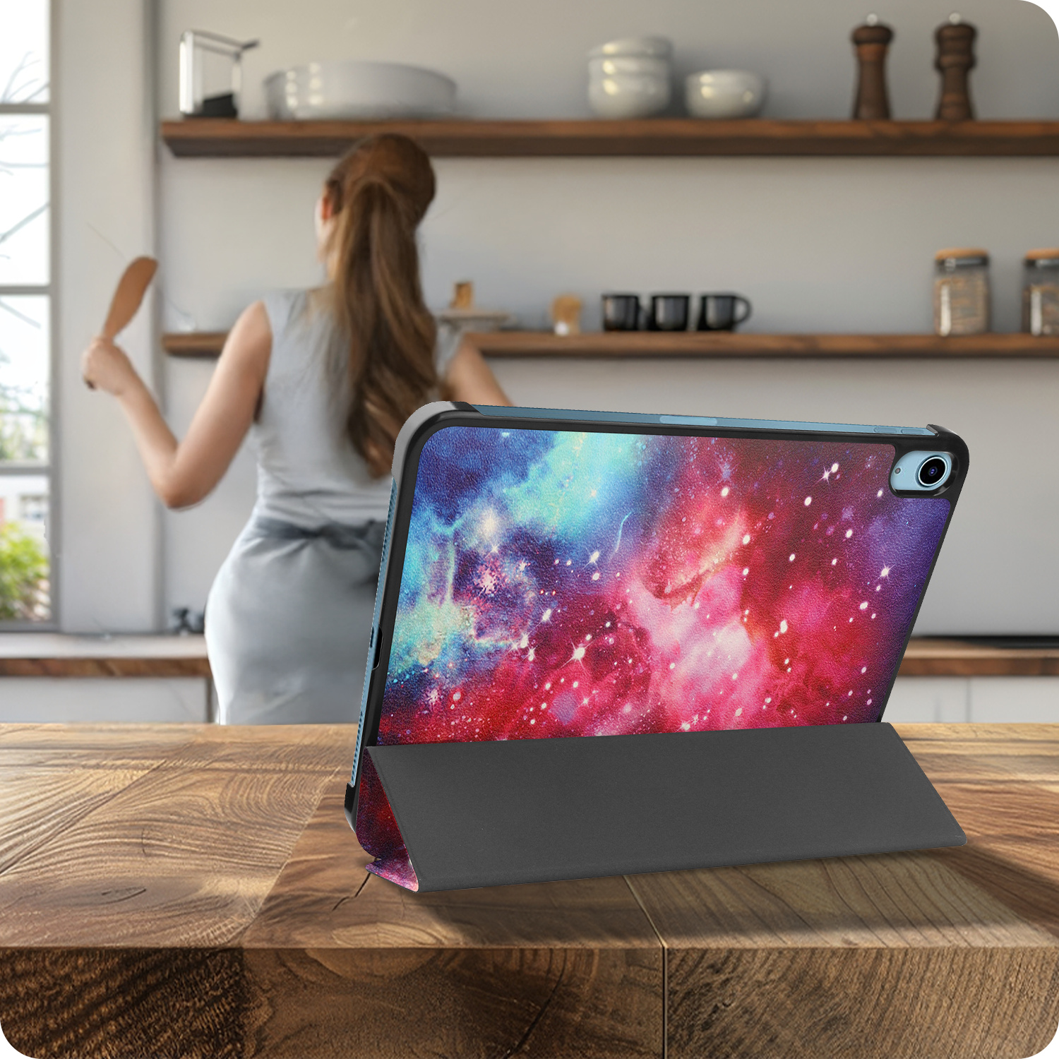 Nomfy Nomfy iPad 11 2025 Hoesje Met Screenprotector - Galaxy