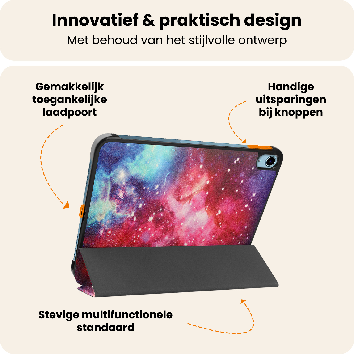 Nomfy Nomfy iPad 11 2025 Hoesje Met Screenprotector - Galaxy