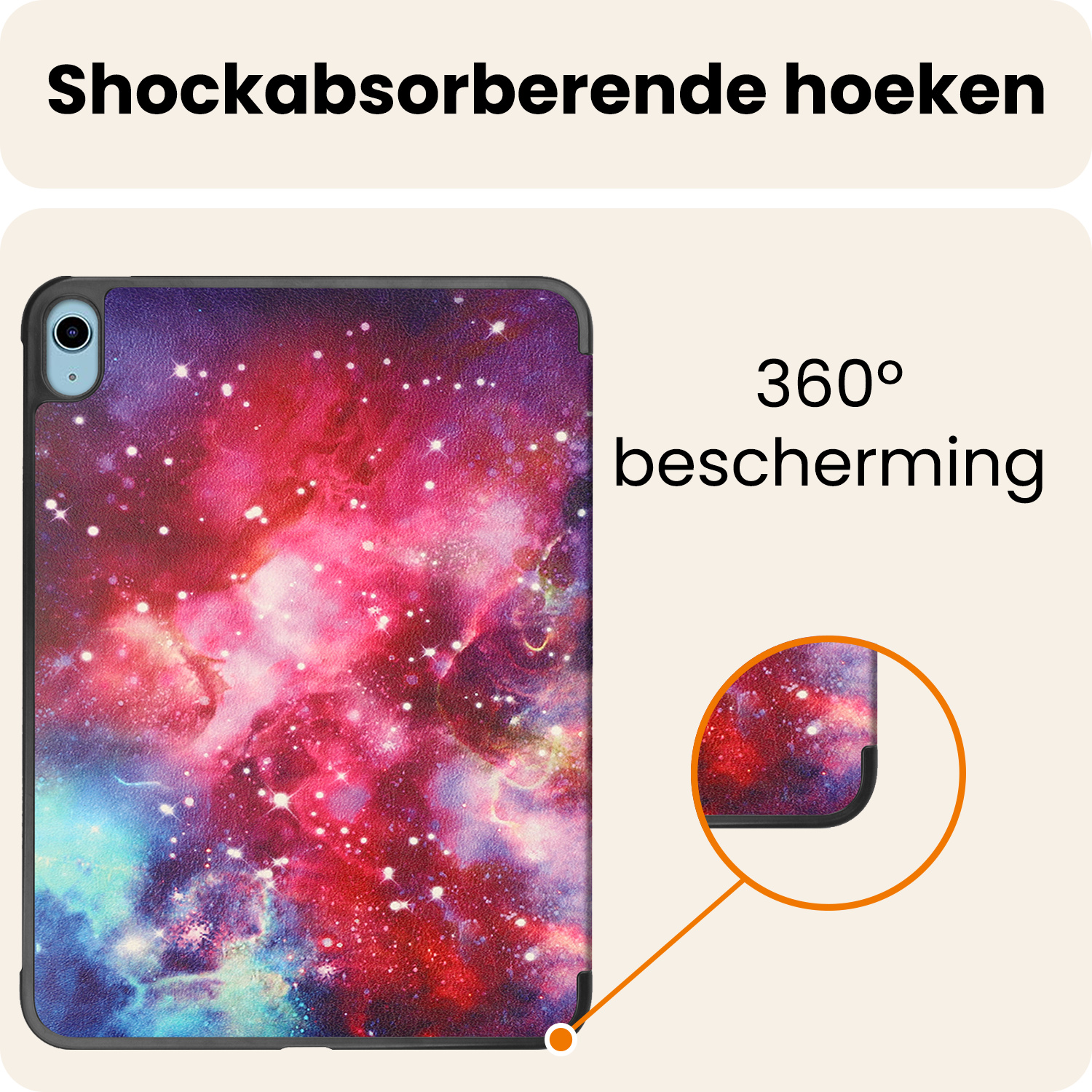 Nomfy Nomfy iPad 11 2025 Hoesje Met Screenprotector - Galaxy