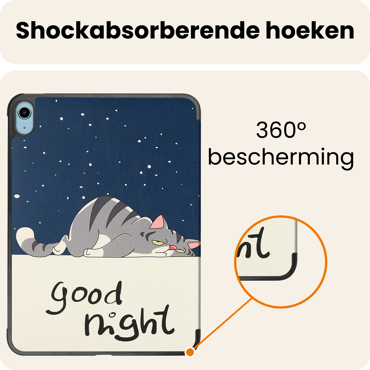 Nomfy Nomfy iPad 11 2025 Hoesje Met Screenprotector - Kat