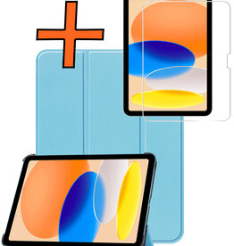 Nomfy Nomfy iPad 11 2025 Hoesje Met Screenprotector - Lichtblauw