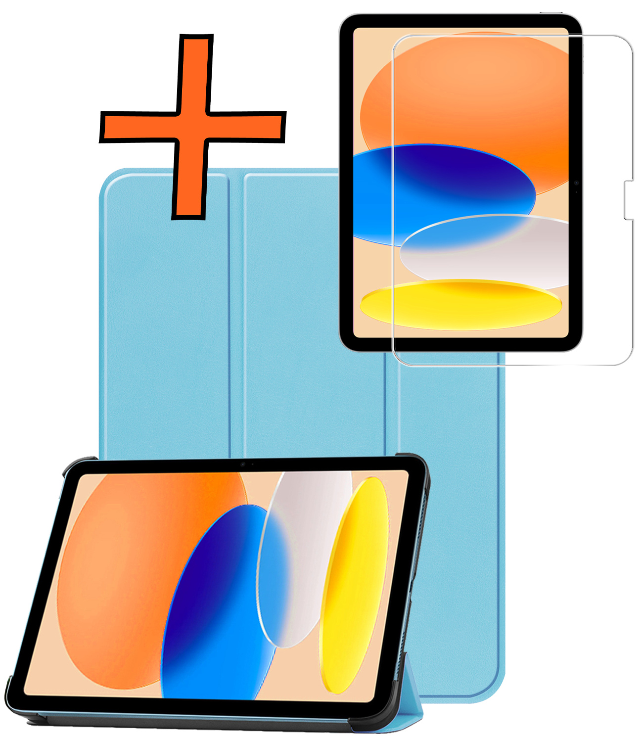 Nomfy Nomfy iPad 11 2025 Hoesje Met Screenprotector - Lichtblauw