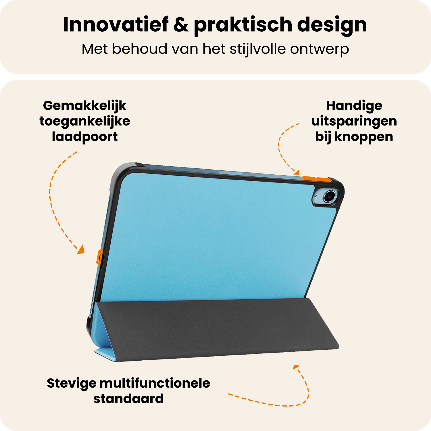 Nomfy Nomfy iPad 11 2025 Hoesje Met Screenprotector - Lichtblauw