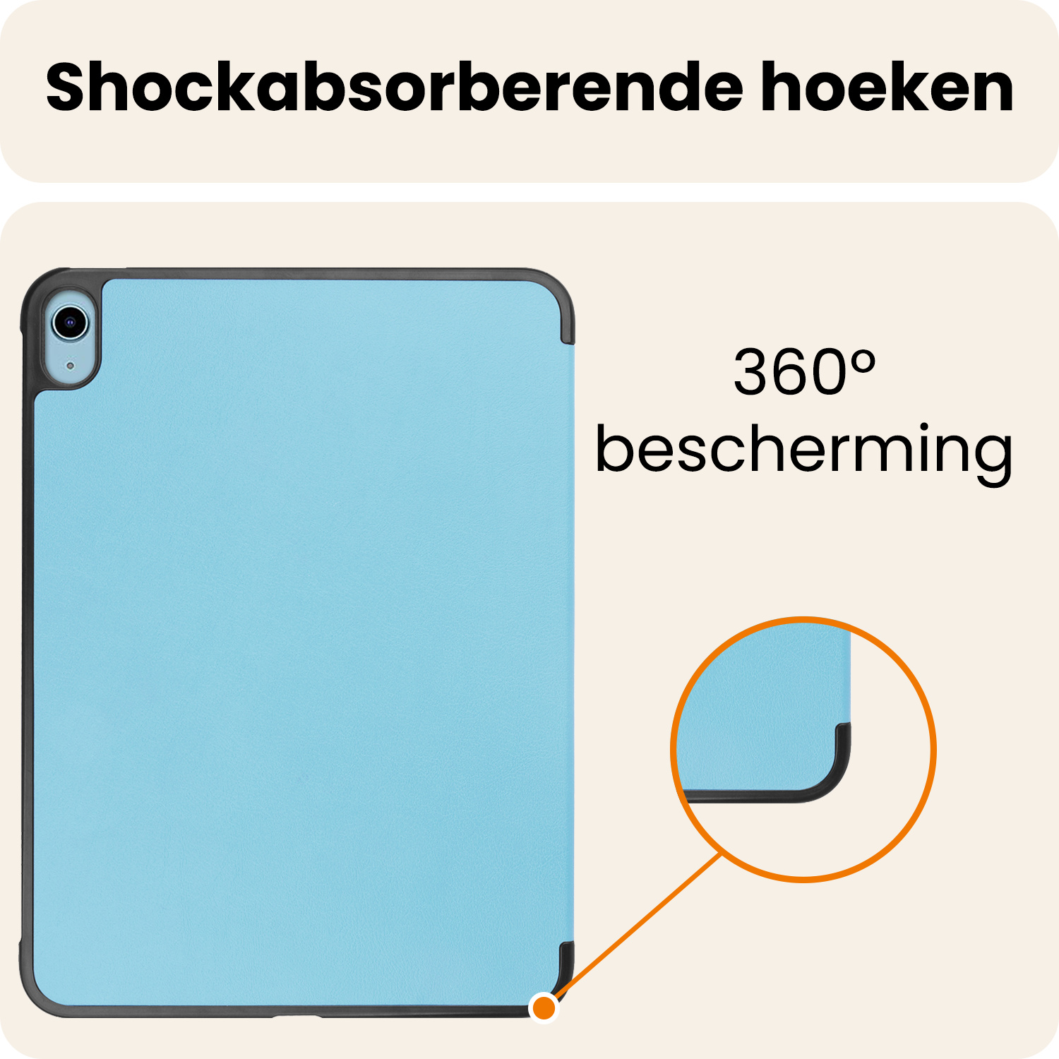 Nomfy Nomfy iPad 11 2025 Hoesje Met Screenprotector - Lichtblauw