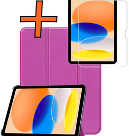 Nomfy Nomfy iPad 11 2025 Hoesje Met Screenprotector - Paars