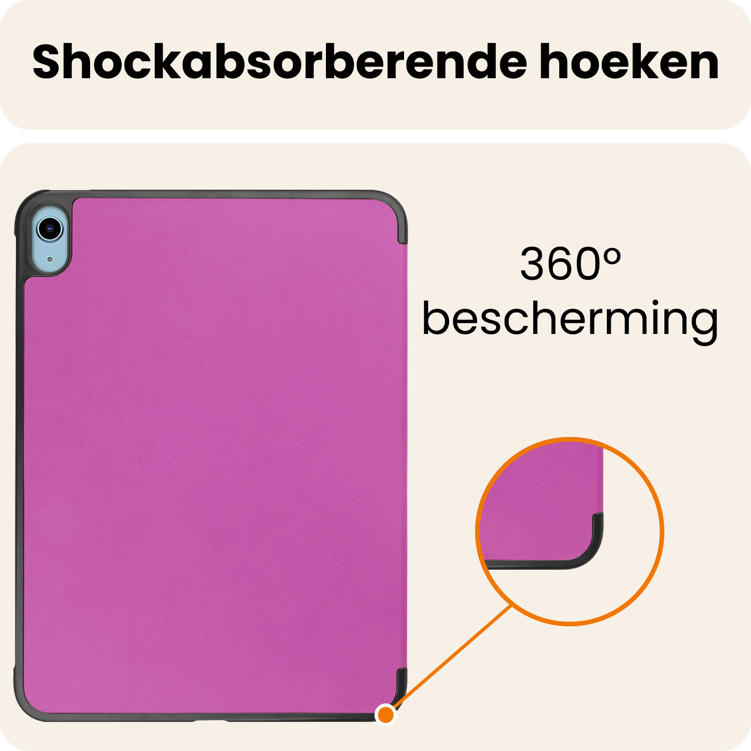 Nomfy Nomfy iPad 11 2025 Hoesje Met Screenprotector - Paars