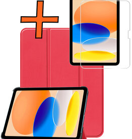 Nomfy Nomfy iPad 11 2025 Hoesje Met Screenprotector - Rood