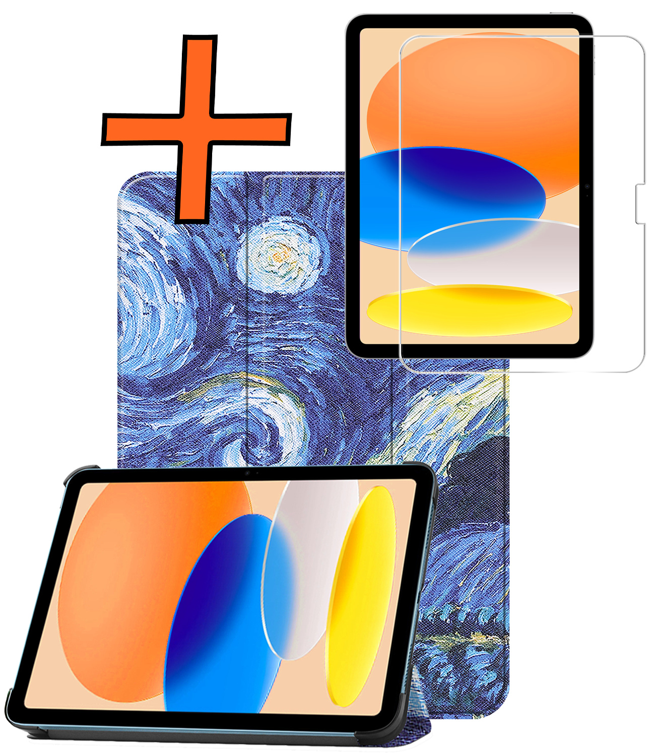 Nomfy Nomfy iPad 11 2025 Hoesje Met Screenprotector - Sterrenhemel