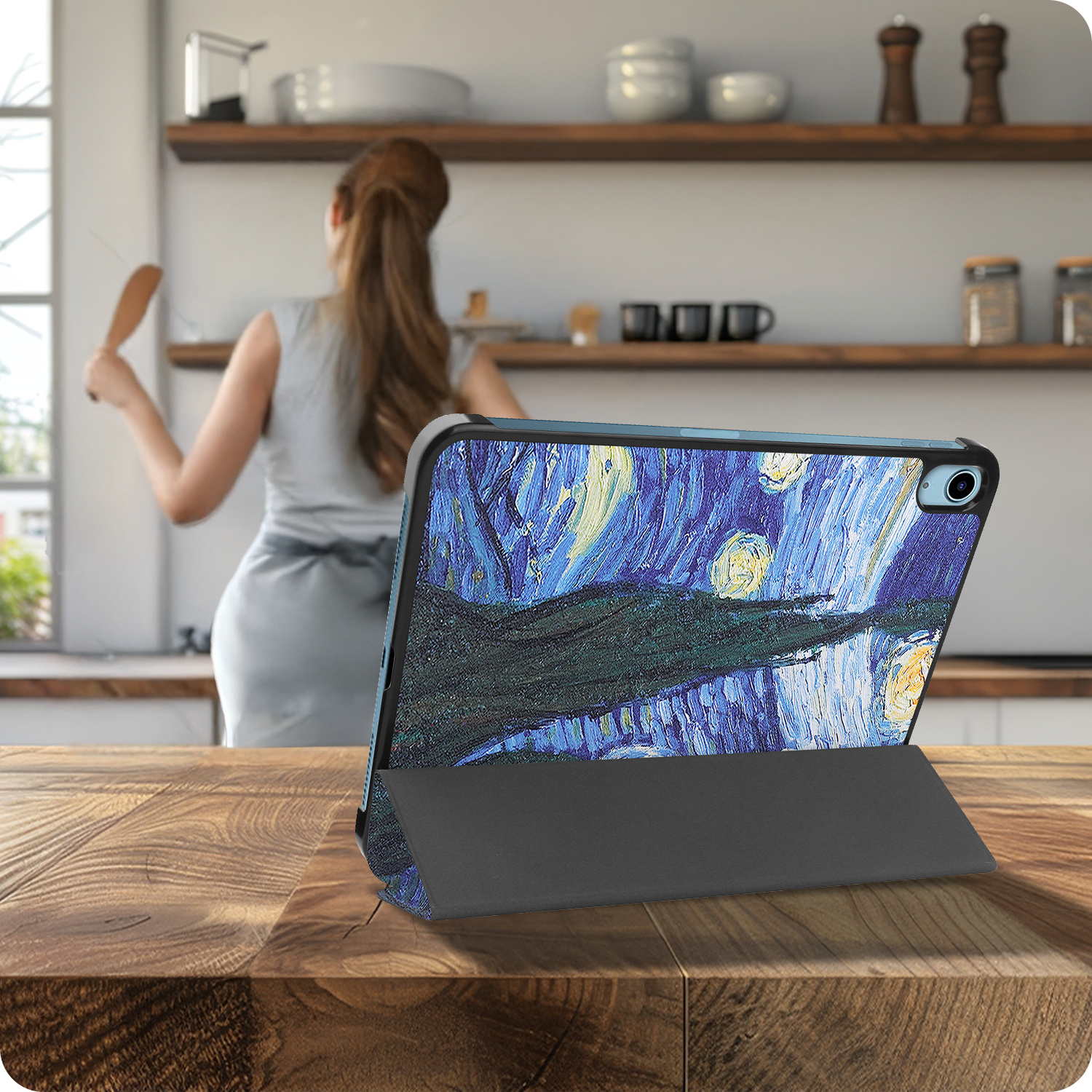 Nomfy Nomfy iPad 11 2025 Hoesje Met Screenprotector - Sterrenhemel