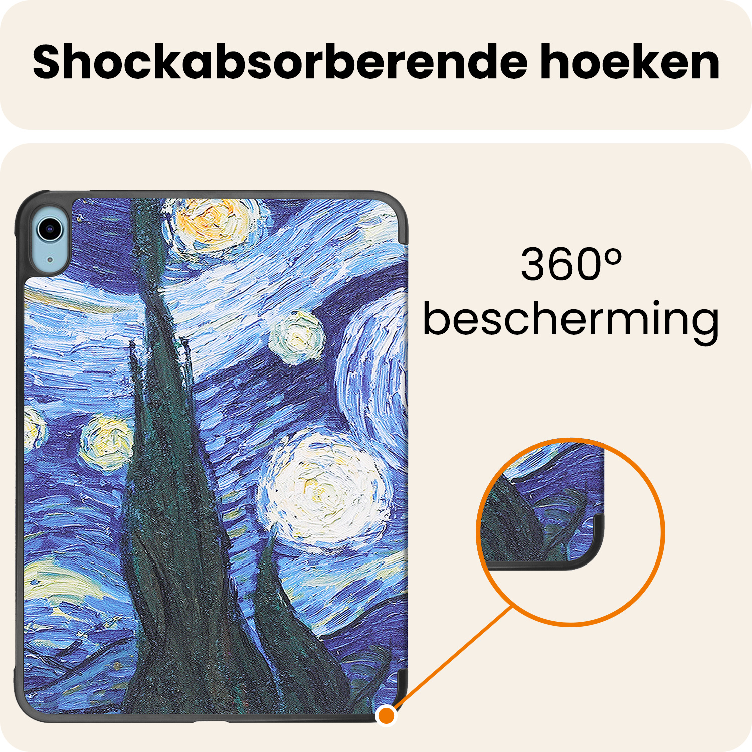 Nomfy Nomfy iPad 11 2025 Hoesje Met Screenprotector - Sterrenhemel