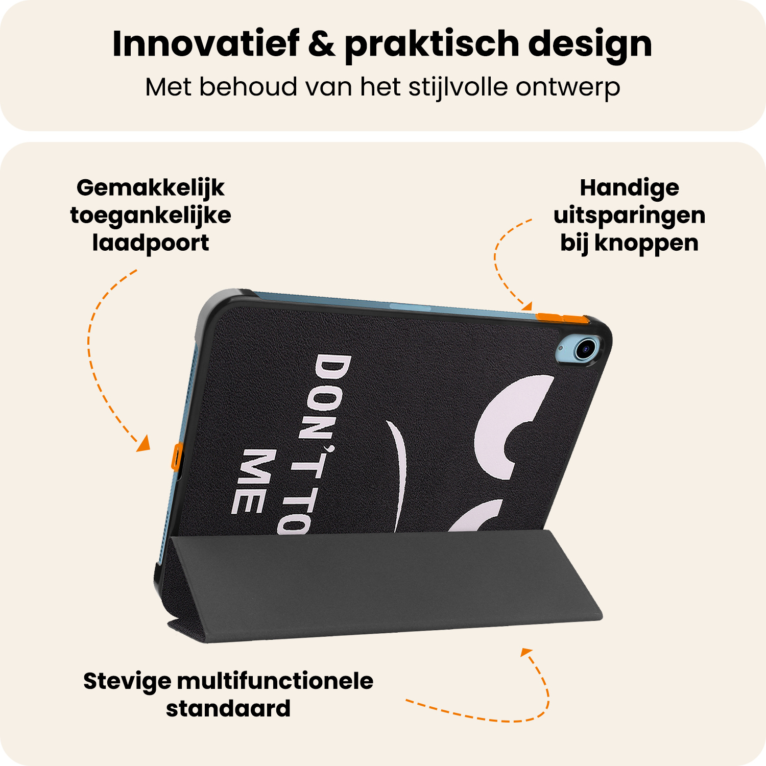 Nomfy Nomfy iPad 11 2025 Hoesje Met Screenprotector - Don't Touch Me
