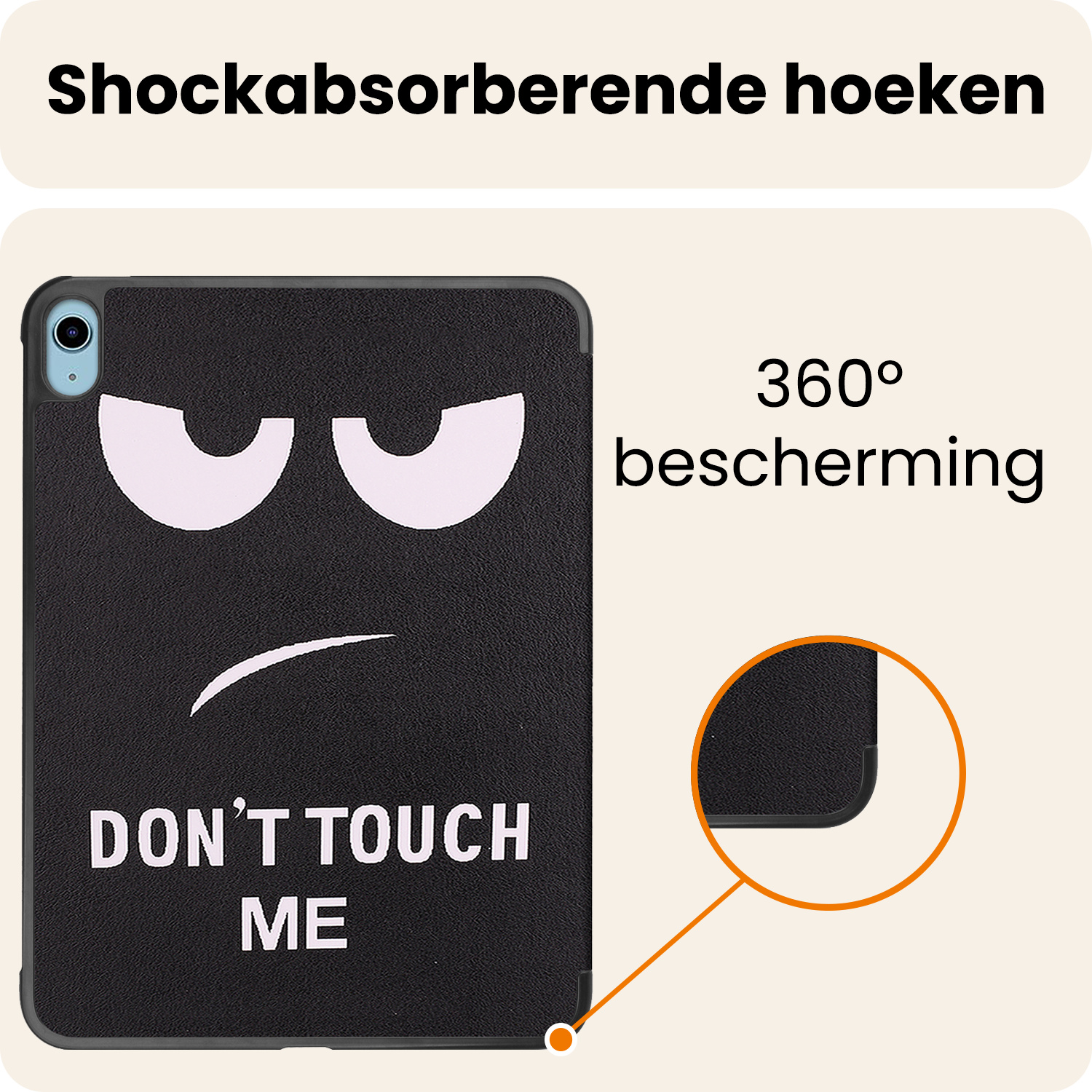 Nomfy Nomfy iPad 11 2025 Hoesje Met Screenprotector - Don't Touch Me