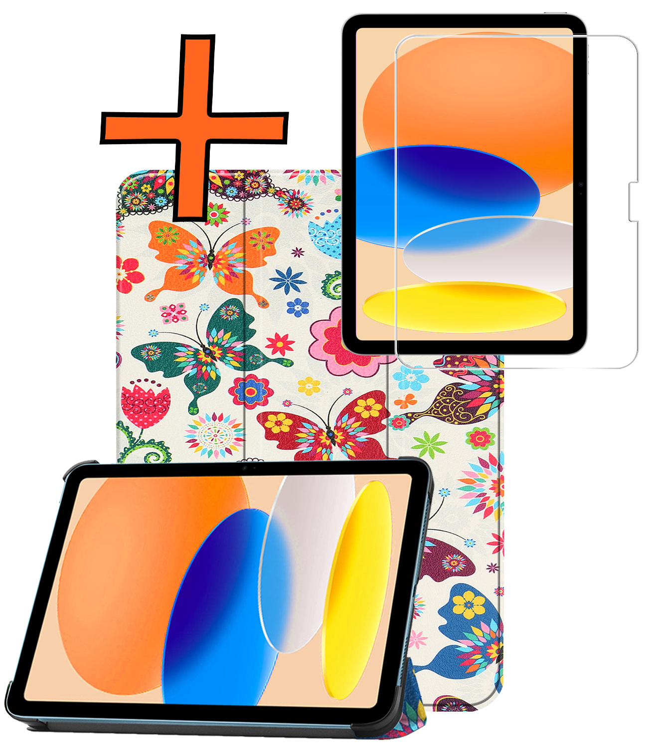 Nomfy Nomfy iPad 11 2025 Hoesje Met Screenprotector - Vlinder