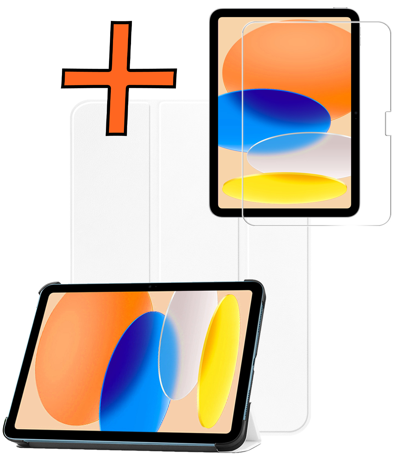 Nomfy Nomfy iPad 11 2025 Hoesje Met Screenprotector - Wit