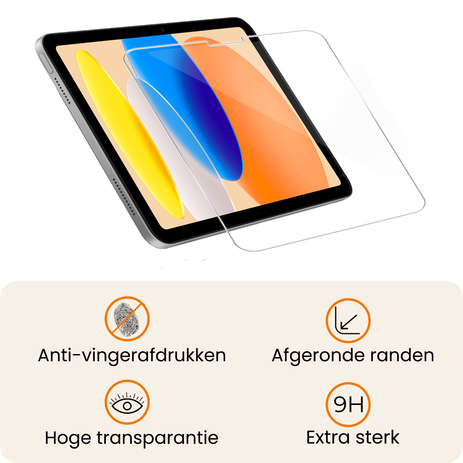 Nomfy Nomfy iPad 11 2025 Hoesje Met Screenprotector - Wit