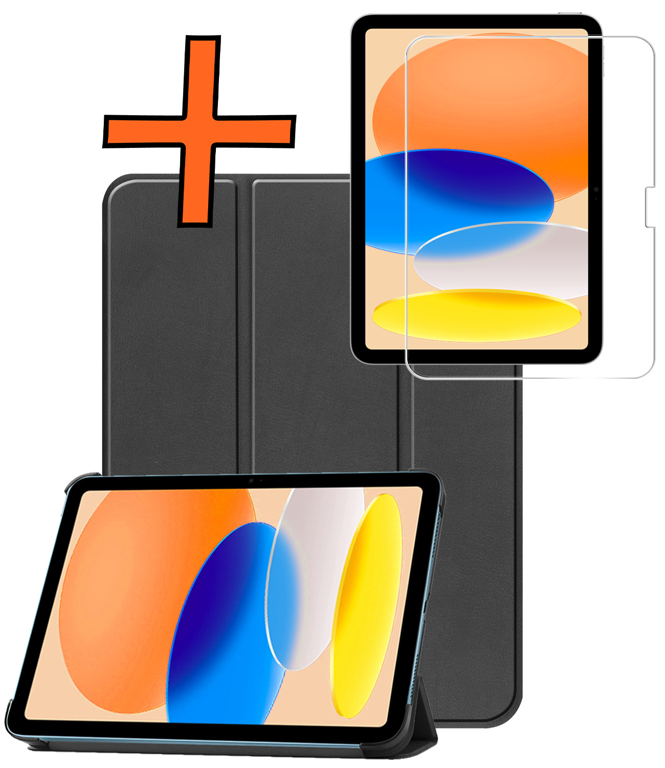 Nomfy Nomfy iPad 11 2025 Hoesje Met Screenprotector -  Zwart