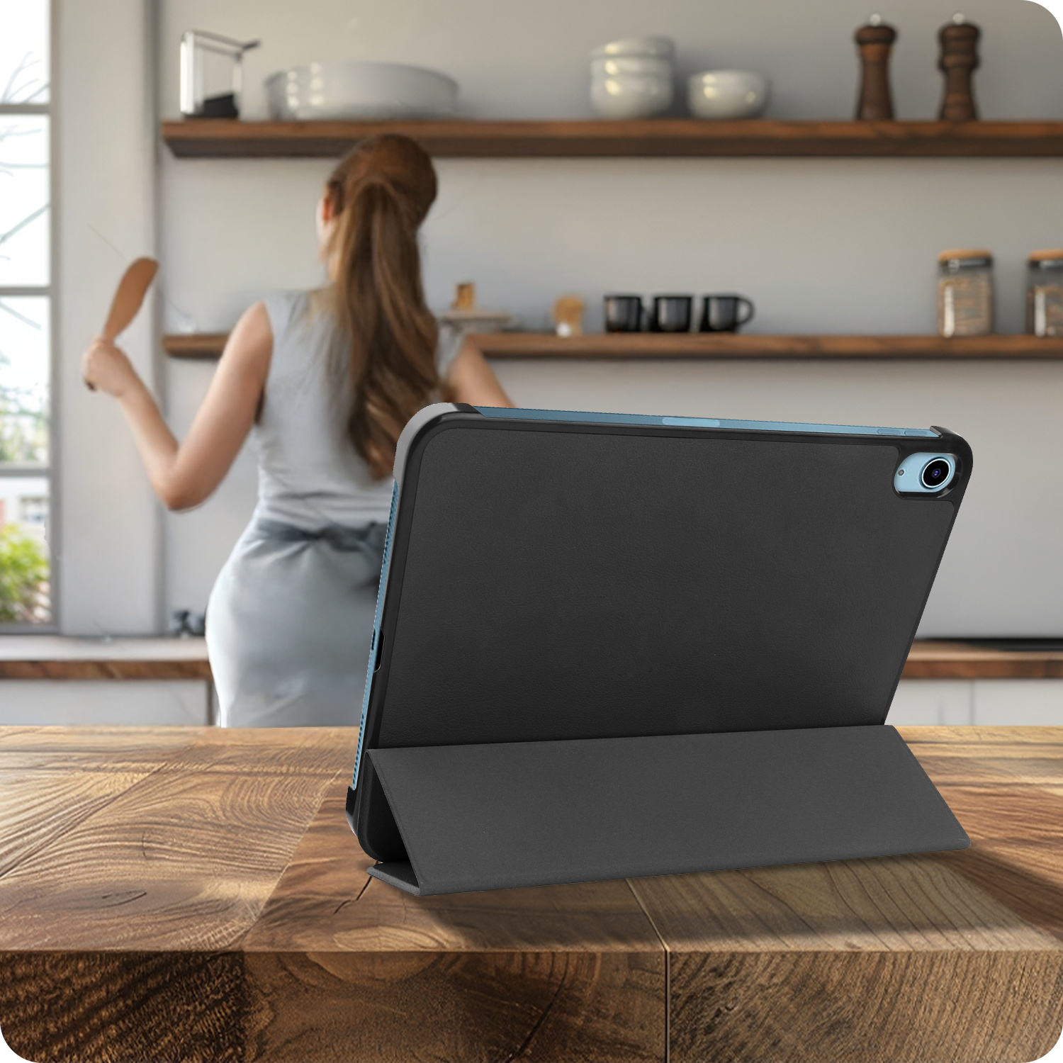 Nomfy Nomfy iPad 11 2025 Hoesje Met Screenprotector -  Zwart