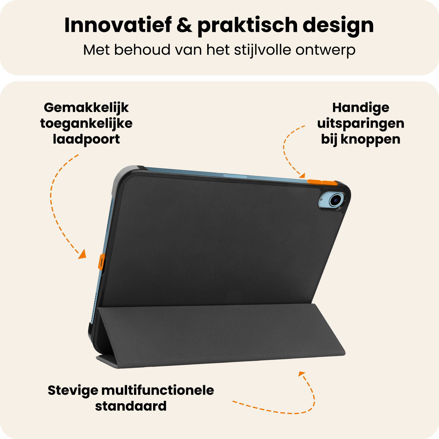 Nomfy Nomfy iPad 11 2025 Hoesje Met Screenprotector -  Zwart