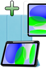 BASEY. BASEY. iPad 11 2025 Hoesje Met Uitsparing Apple Pencil Met Screenprotector - Lichtblauw