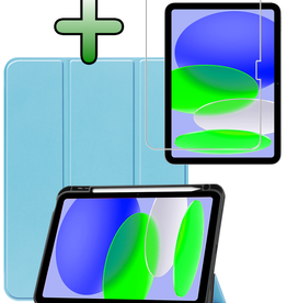 BASEY. BASEY. iPad 11 2025 Hoesje Met Uitsparing Apple Pencil Met Screenprotector - Lichtblauw