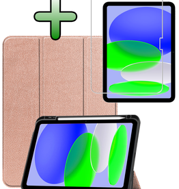 BASEY. BASEY. iPad 11 2025 Hoesje Met Uitsparing Apple Pencil Met Screenprotector - Rose Goud