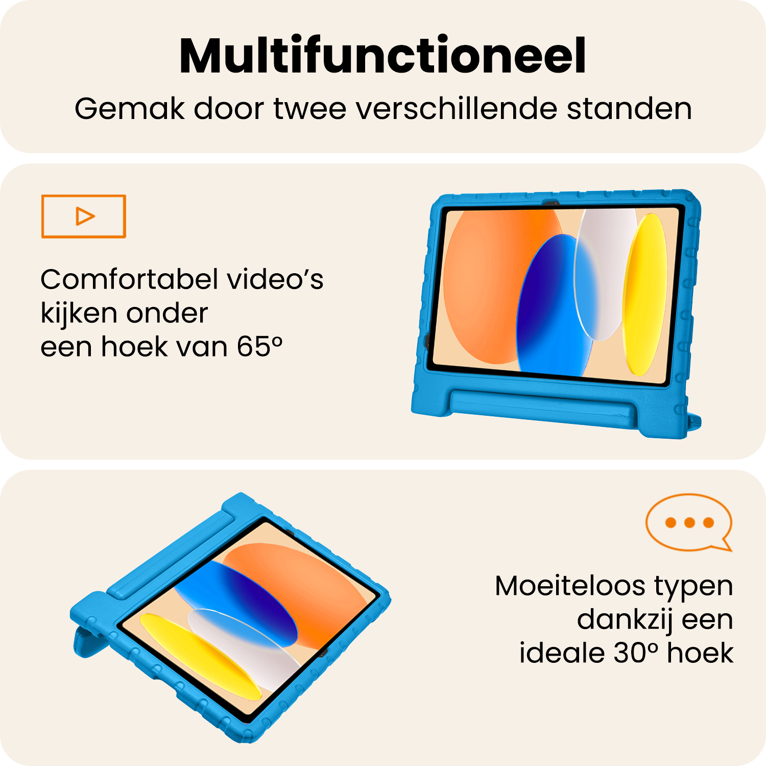 Nomfy Nomfy iPad 11 2025 Kinderhoes Met Screenprotector - Blauw