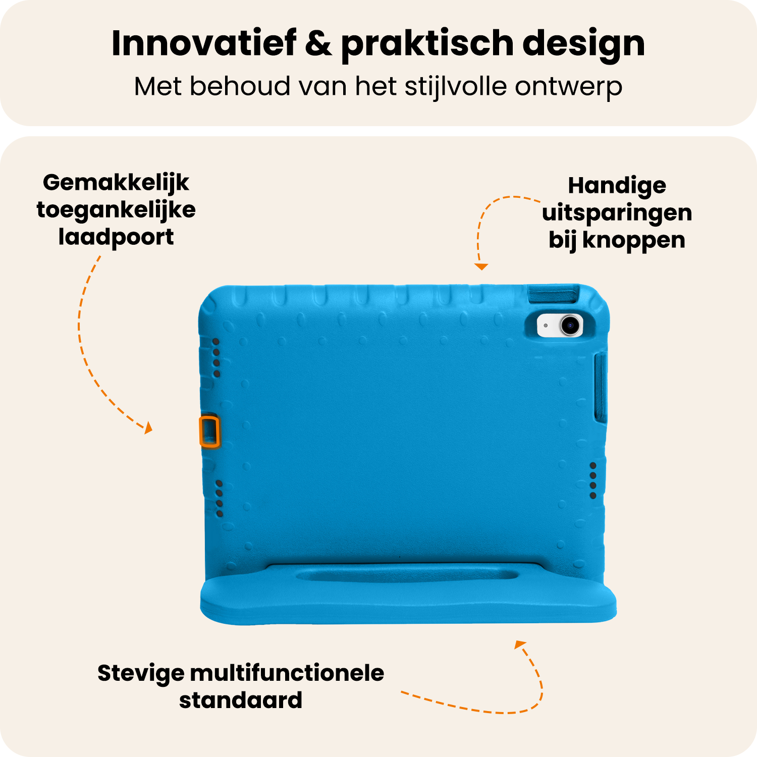 Nomfy Nomfy iPad 11 2025 Kinderhoes Met Screenprotector - Blauw