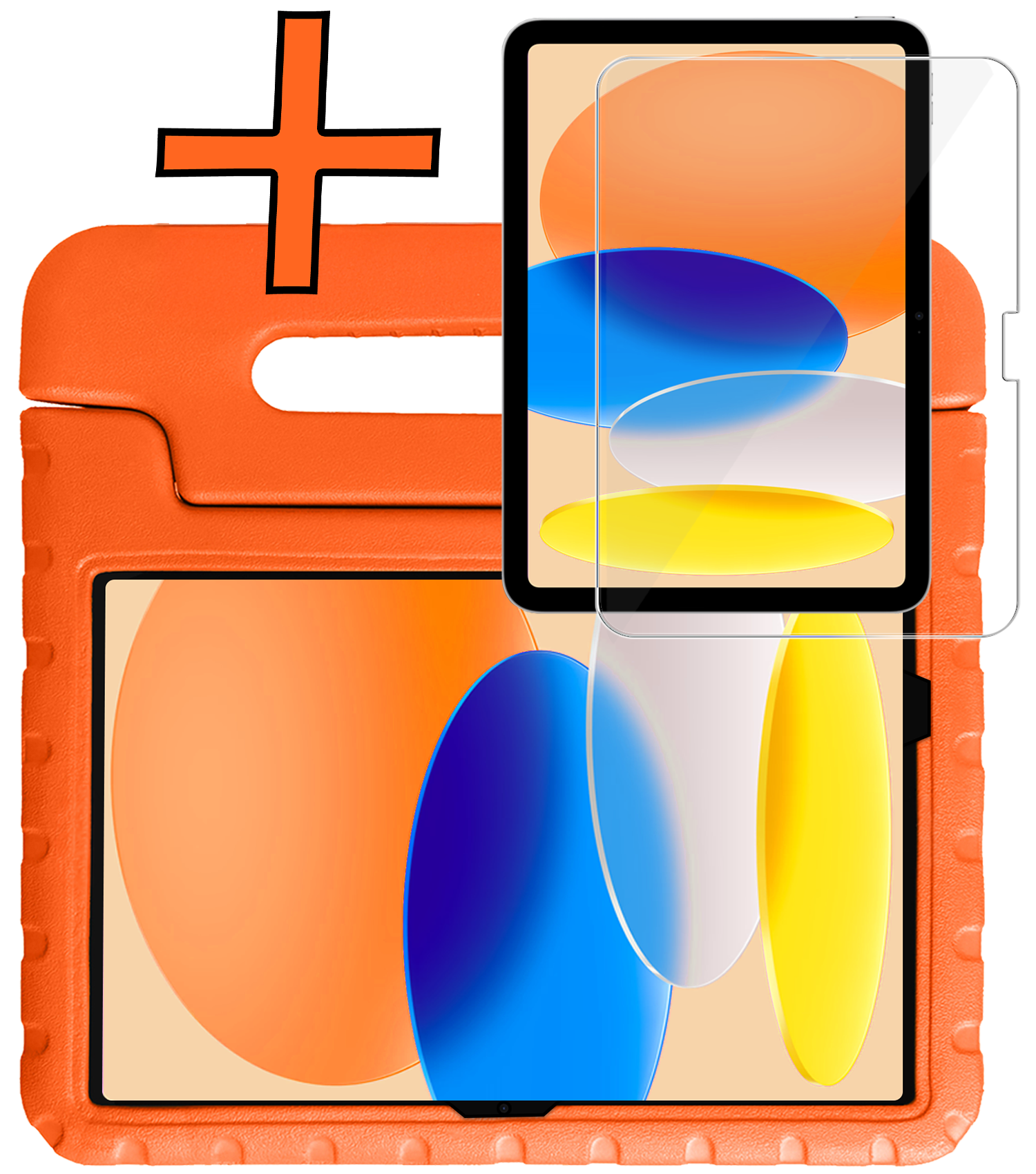 Nomfy Nomfy iPad 11 2025 Kinderhoes Met Screenprotector - Oranje
