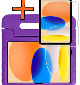 Nomfy Nomfy iPad 11 2025 Kinderhoes Met Screenprotector - Paars