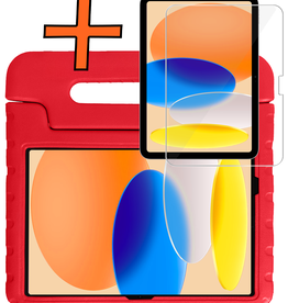 Nomfy Nomfy iPad 11 2025 Kinderhoes Met Screenprotector - Rood
