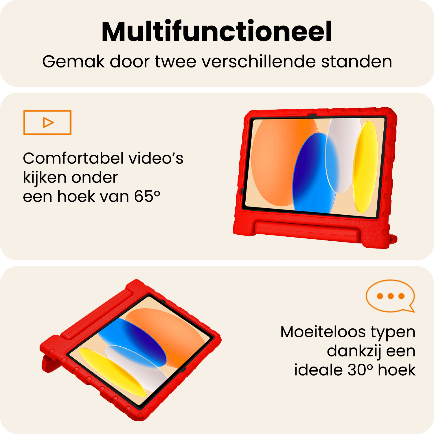 Nomfy Nomfy iPad 11 2025 Kinderhoes Met Screenprotector - Rood