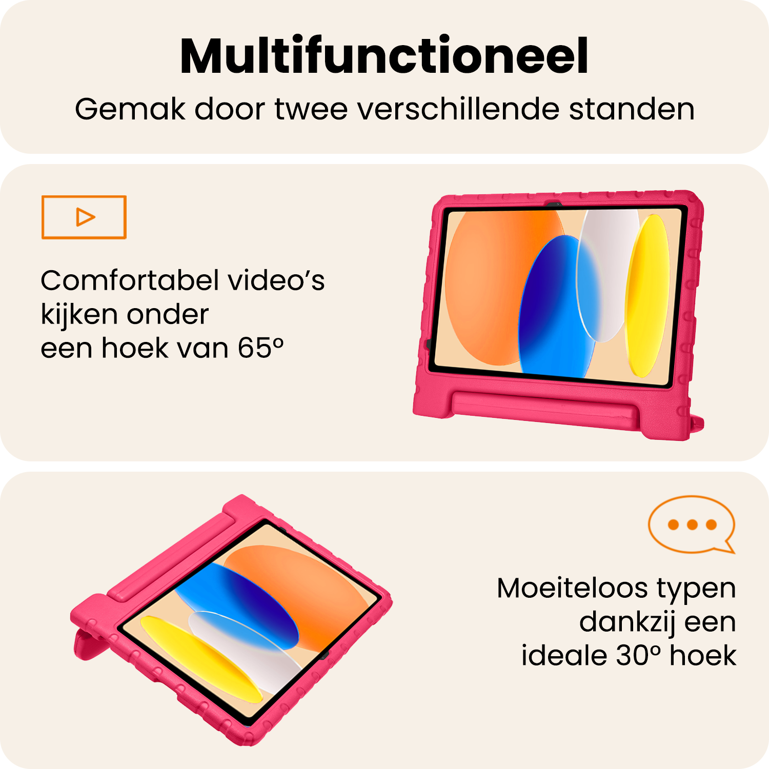 Nomfy Nomfy iPad 11 2025 Kinderhoes Met Screenprotector - Roze