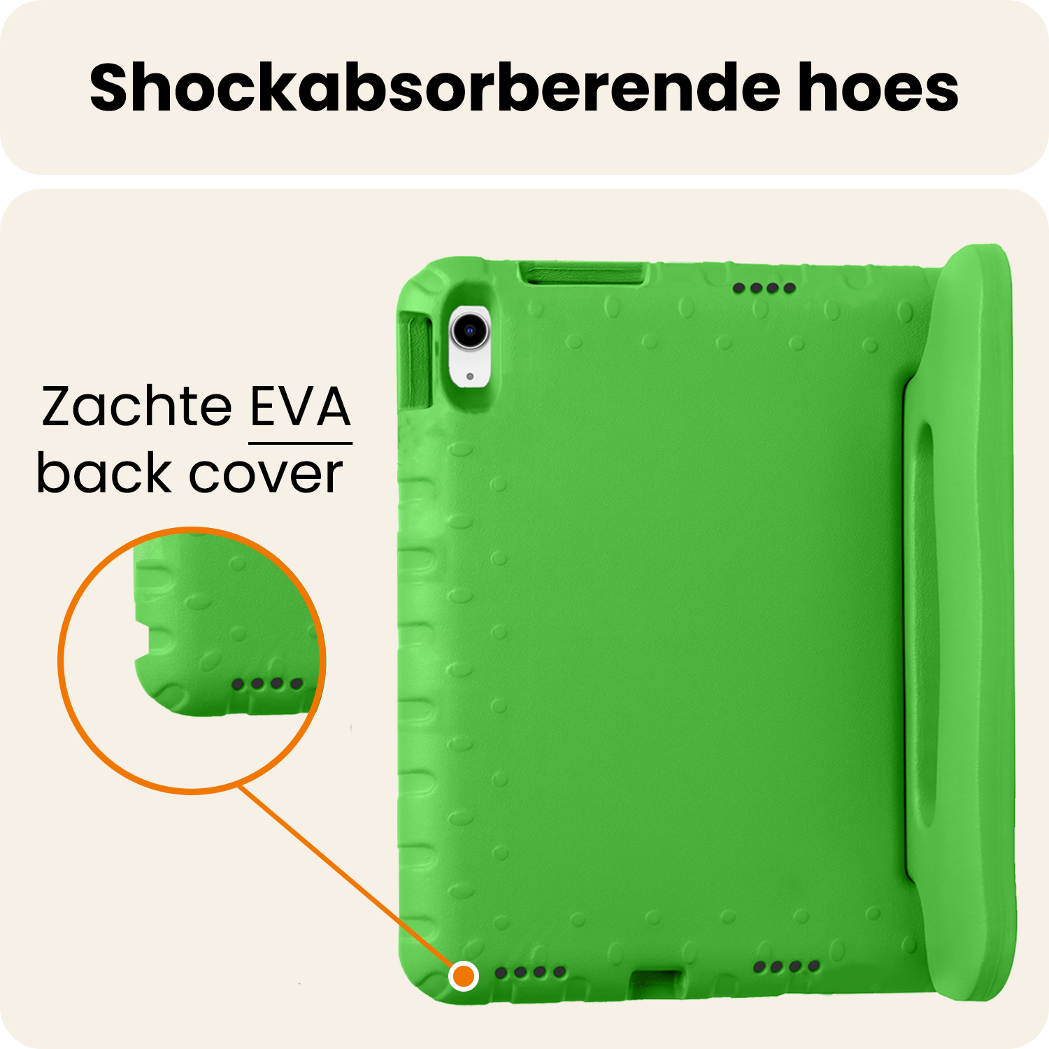 Nomfy Nomfy iPad 11 2025 Kinderhoes Met 2x Screenprotector - Groen