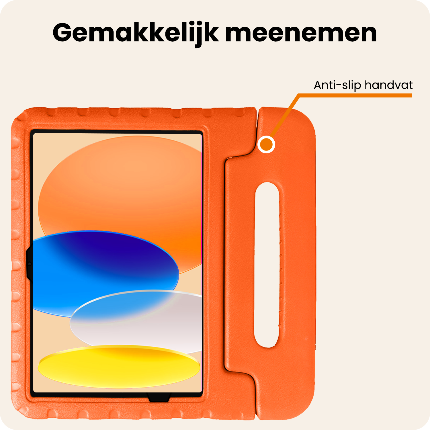 Nomfy Nomfy iPad 11 2025 Kinderhoes Met 2x Screenprotector - Oranje
