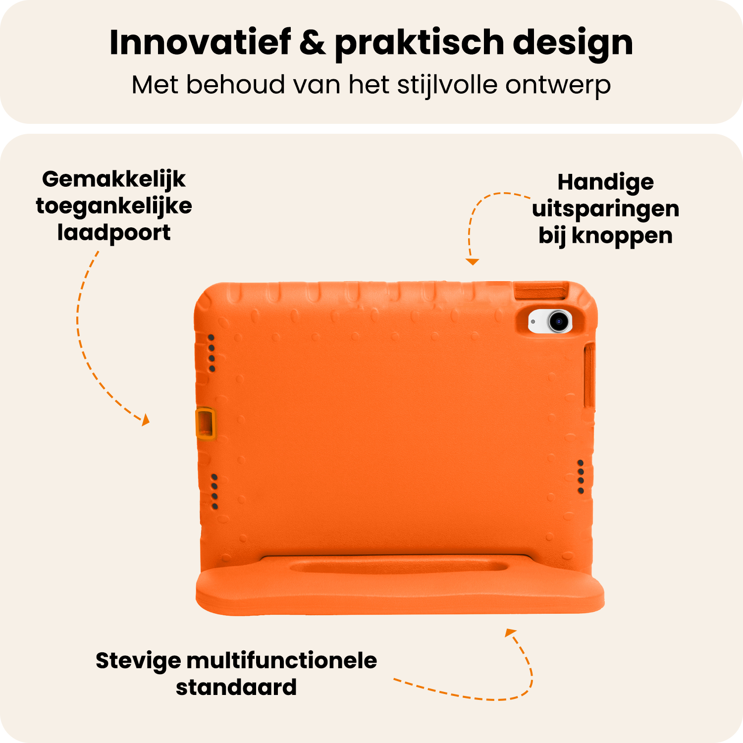 Nomfy Nomfy iPad 11 2025 Kinderhoes Met 2x Screenprotector - Oranje