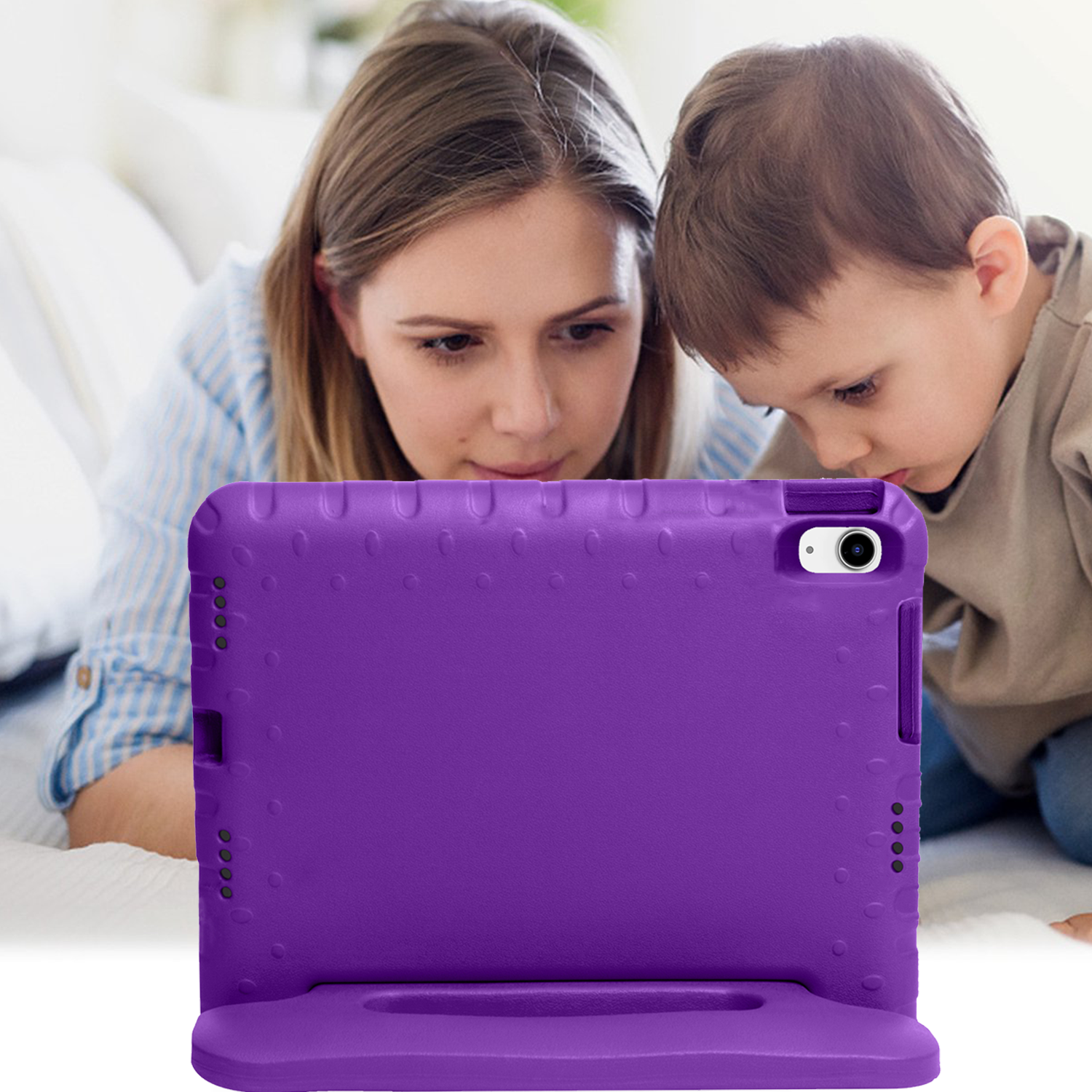 Nomfy Nomfy iPad 11 2025 Kinderhoes Met 2x Screenprotector - Paars