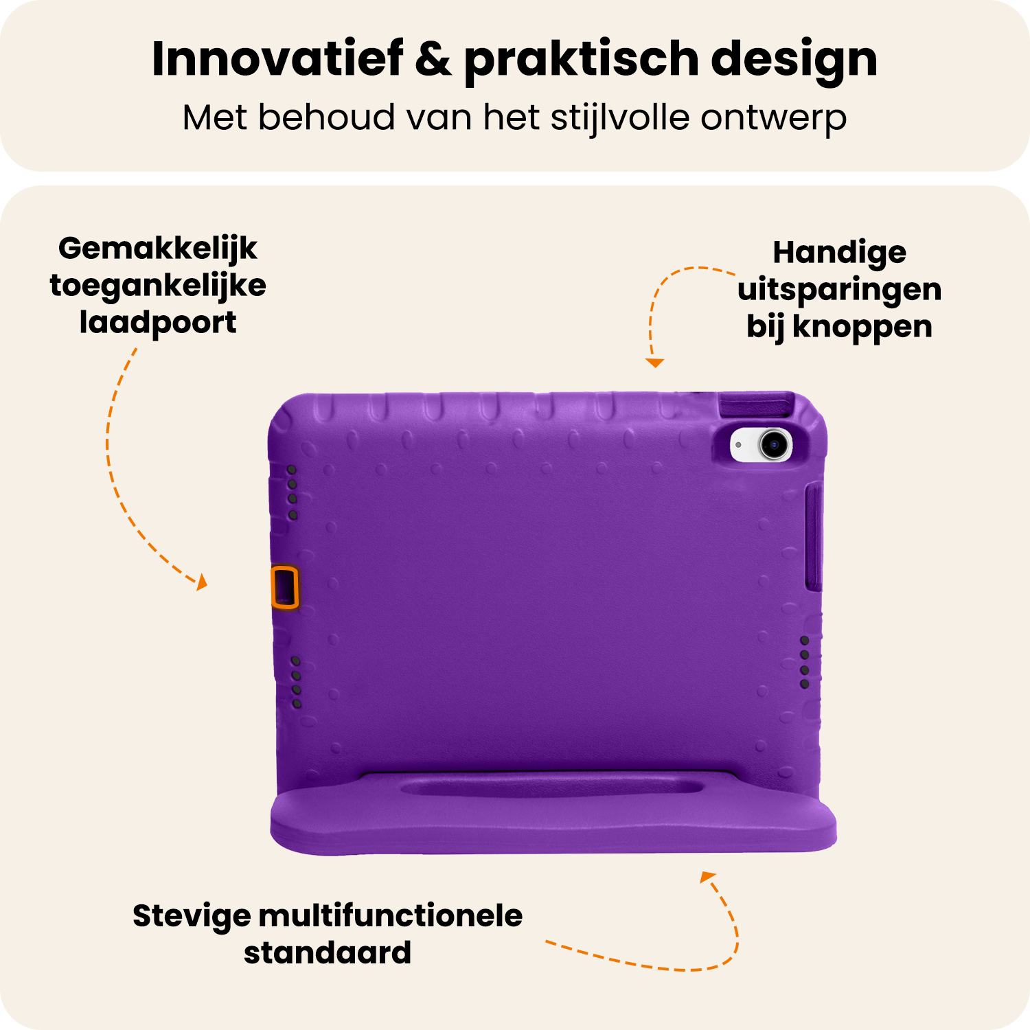 Nomfy Nomfy iPad 11 2025 Kinderhoes Met 2x Screenprotector - Paars