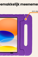 Nomfy Nomfy iPad 11 2025 Kinderhoes Met 2x Screenprotector - Paars