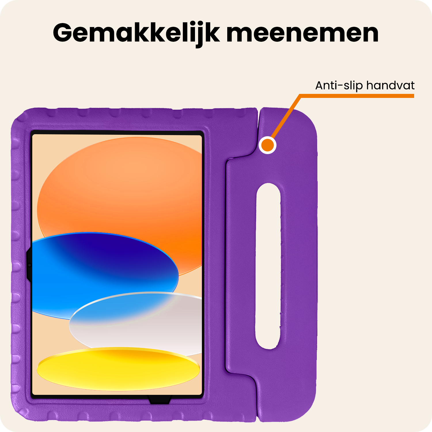 Nomfy Nomfy iPad 11 2025 Kinderhoes Met 2x Screenprotector - Paars