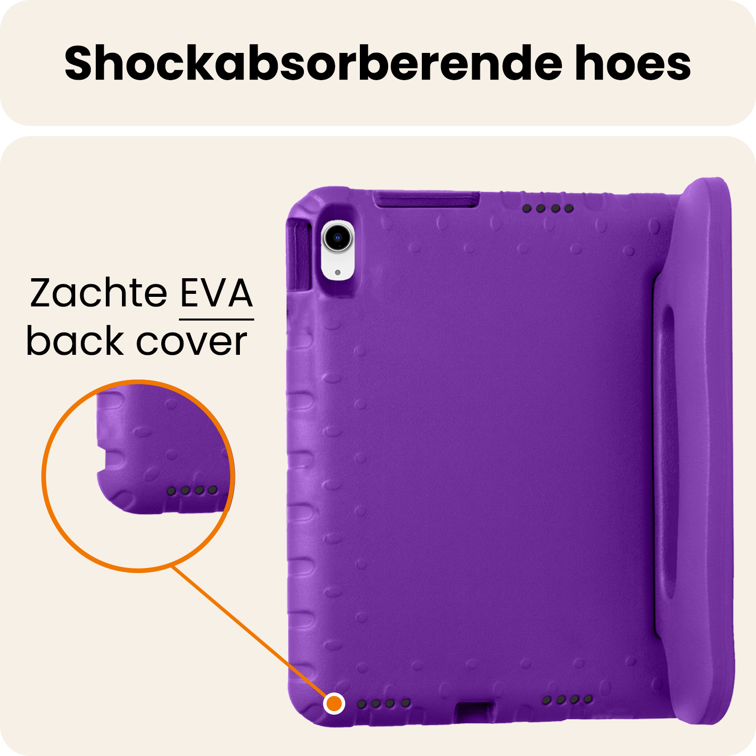 Nomfy Nomfy iPad 11 2025 Kinderhoes Met 2x Screenprotector - Paars