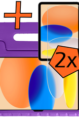 Nomfy Nomfy iPad 11 2025 Kinderhoes Met 2x Screenprotector - Paars