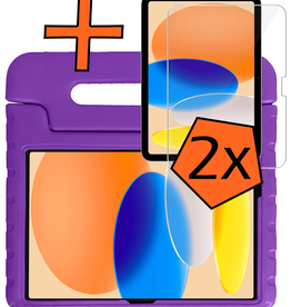 Nomfy Nomfy iPad 11 2025 Kinderhoes Met 2x Screenprotector - Paars