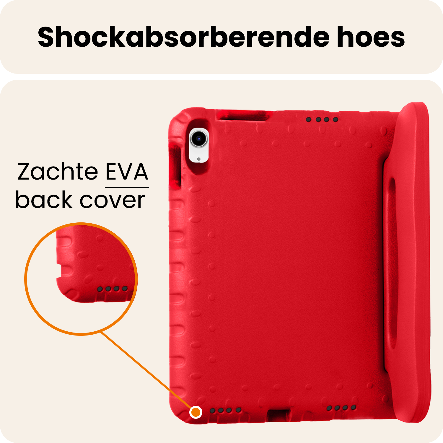 Nomfy Nomfy iPad 11 2025 Kinderhoes Met 2x Screenprotector - Rood