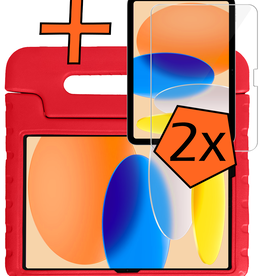 Nomfy Nomfy iPad 11 2025 Kinderhoes Met 2x Screenprotector - Rood