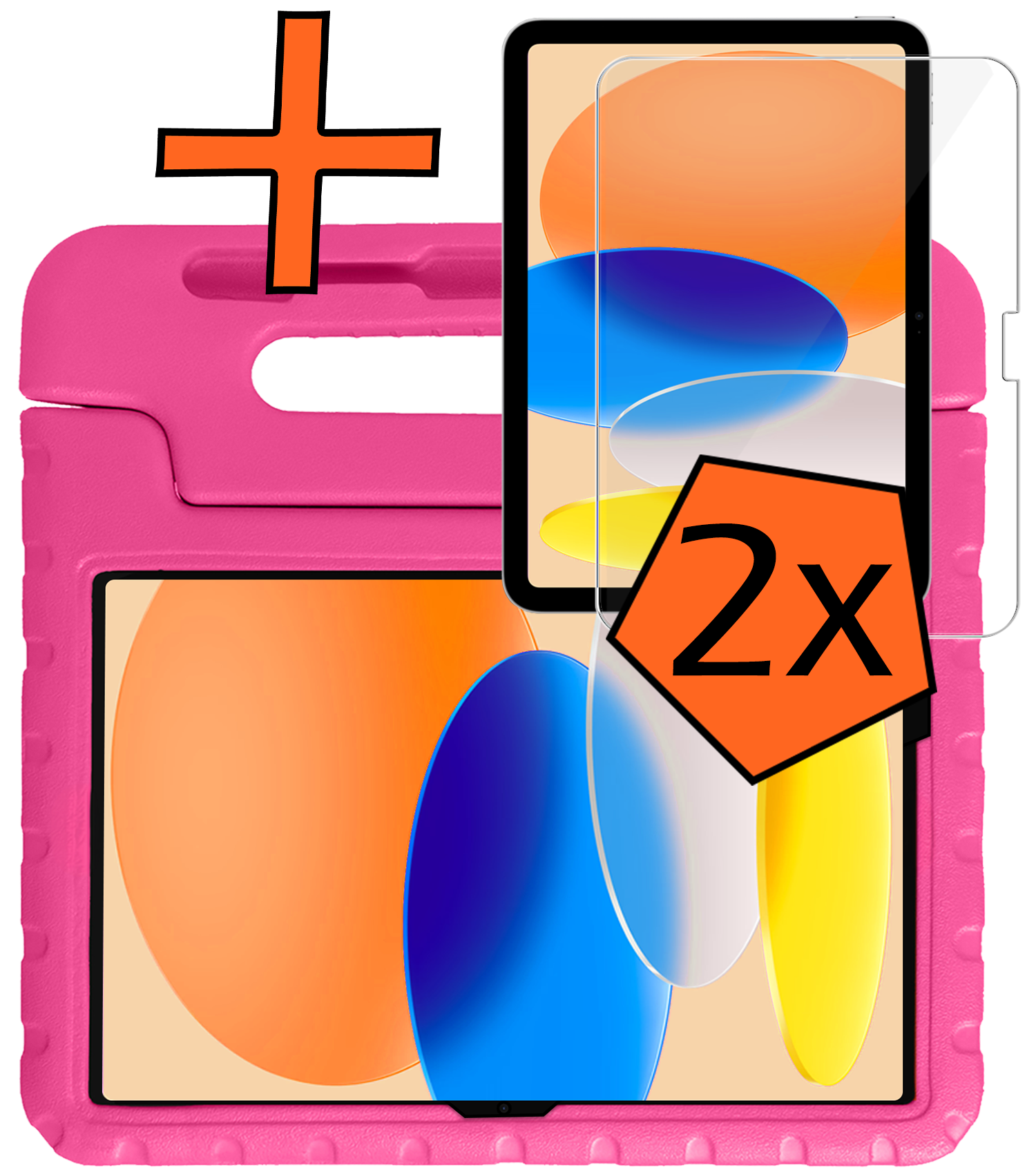 Nomfy Nomfy iPad 11 2025 Kinderhoes Met 2x Screenprotector - Roze