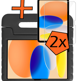 Nomfy Nomfy iPad 11 2025 Kinderhoes Met 2x Screenprotector - Zwart